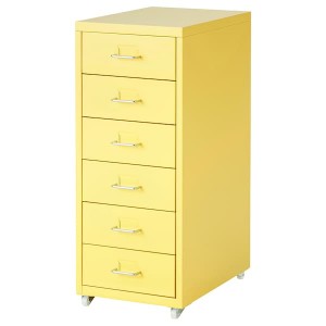 IKEA HELMER Drawer unit on casters, 11x27 1/8 in Yellow, Ikea Outlet | 7395WYBTE