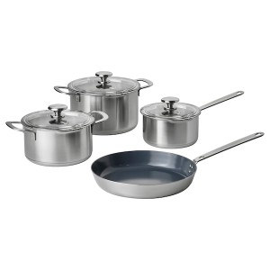 IKEA HEMKOMST 7-piece cookware set, stainless steel, Ikea Outlet | 1065HBAKI