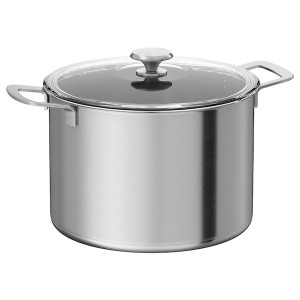 IKEA HEMKOMST pot with lid, stainless steel/glass, 10.6 qt, Ikea Outlet | 1458MKCXE