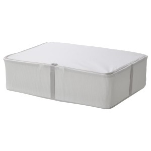IKEA HEMMAFIXARE storage case, fabric stripe/white/gray, 27 ¼x20x7 ½ in, Ikea Outlet | 8032ZMVCH