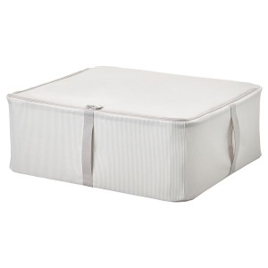 IKEA HEMMAFIXARE storage case, fabric stripe/white/gray, 17 ¼x20x7 ½ in, Ikea Outlet | 0913TZYBR
