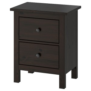 IKEA HEMNES 2-drawer chest, 21 1/4x26 in Black / Brown, Ikea Outlet | 2541POXJI