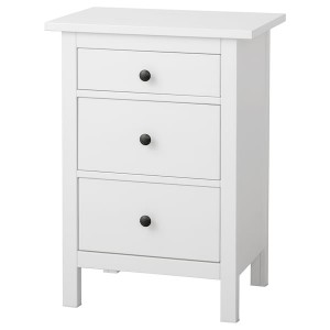 IKEA HEMNES 3-drawer chest, 22 7/8x31 1/8 in White Stain, Ikea Outlet | 0891UBOYV