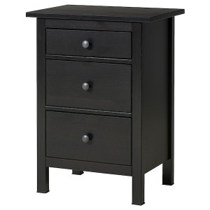 IKEA HEMNES 3-drawer chest, 22 7/8x31 1/8 in Black / Brown, Ikea Outlet | 6409MHKQB