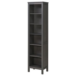 IKEA HEMNES Bookcase, 19 1/4x77 1/2 in Dark Gray Stained, Ikea Outlet | 7091AFJEN