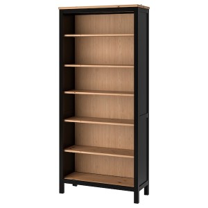 IKEA HEMNES Bookcase, black-brown, light brown, 35 3/8x77 1/2 in, Ikea Outlet | 3854DGWFA