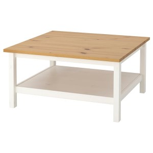 IKEA HEMNES Coffee table, white stain, light brown, 35 3/8x35 3/8 in, Ikea Outlet | 7149ZRLTB