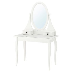 IKEA HEMNES Dressing table with mirror, white, 39 3/8x19 5/8 in, Ikea Outlet | 8264INFYS