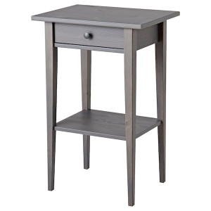 IKEA HEMNES Nightstand, 18 1/8x13 3/4 in Gray Dark Gray Stained, Ikea Outlet | 4763IPQKC