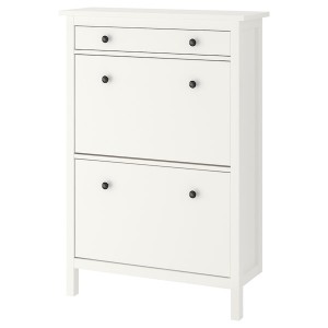 IKEA HEMNES Shoe cabinet with 2 compartments, 35x50 in White, Ikea Outlet | 9357FKRNA