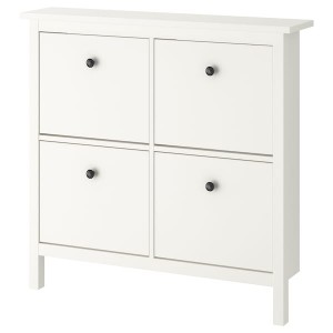 IKEA HEMNES Shoe cabinet with 4 compartments, 42 1/8x39 3/4 in White, Ikea Outlet | 0238GWCYA