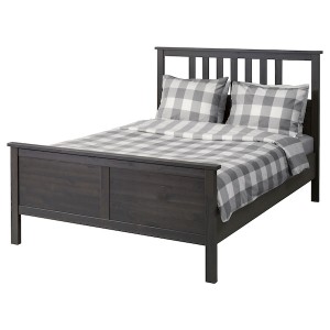 IKEA HEMNES bed frame, Full Dark Gray Stained, Ikea Outlet | 0891CASKM
