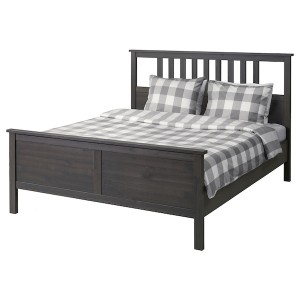 IKEA HEMNES bed frame, Queen Dark Gray Stained, Ikea Outlet | 6584QYSMP