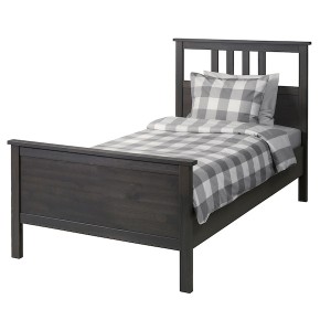 IKEA HEMNES bed frame, Twin Dark Gray Stained / Luröy, Ikea Outlet | 7981CSBID