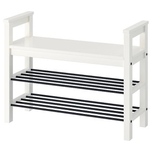 IKEA HEMNES bench with shoe storage, 33 1/2x12 5/8x25 5/8 in White, Ikea Outlet | 1564CFNOG