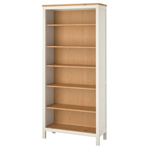 IKEA HEMNES bookcase, 35 3/8x77 1/2 in White Stain / Light Brown, Ikea Outlet | 4579JZAGU