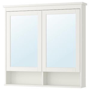IKEA HEMNES mirror cabinet with 2 doors, 40 1/2x6 1/4x38 5/8 in White, Ikea Outlet | 9120MYATZ