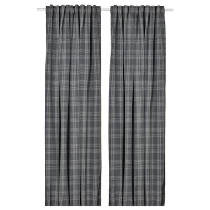 IKEA HÄGGVECKMAL room darkening curtains, 1 pair, 57x84 in Dark Gray, Ikea Outlet | 4275TXQFU