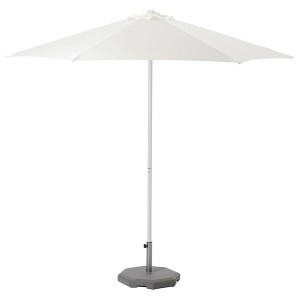 IKEA HÖGÖN umbrella with base, 106 1/4 in White / Huvön Dark Gray, Ikea Outlet | 7960WNGCS