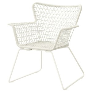 IKEA HÖGSTEN Armchair, outdoor, white, Width: 28 3/4 in, Ikea Outlet | 3264YGJMT