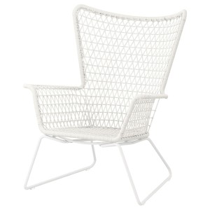 IKEA HÖGSTEN Armchair, outdoor, white, Width: 29 1/8 in, Ikea Outlet | 0826CBFZA