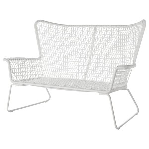 IKEA HÖGSTEN loveseat, outdoor, white, Ikea Outlet | 6570HNTSD