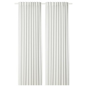 IKEA HILJA curtains, 1 pair, white, 57x118 in, Ikea Outlet | 9265MIJHP