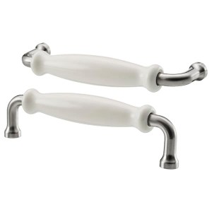 IKEA HISHULT handle, porcelain white, 5 1/2 in, 2 pack, Ikea Outlet | 2705HABEL