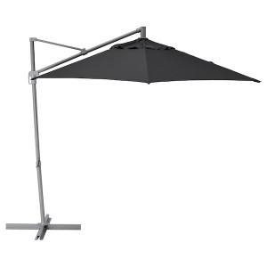 IKEA HISSÖ umbrella, hanging, anthracite, 118 1/8 in, Ikea Outlet | 7306OAMHX