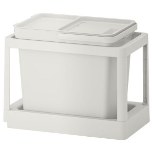 IKEA HÅLLBAR recycling solution, with pull-out/light gray, 6 gallon, Ikea Outlet | 1498JOLEW