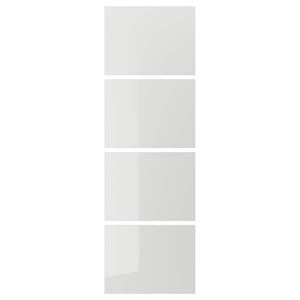 IKEA HOKKSUND 4 panels for sliding door frame, high gloss light gray, 29 1/2x92 7/8 in, Ikea Outlet | 2501RXTAP