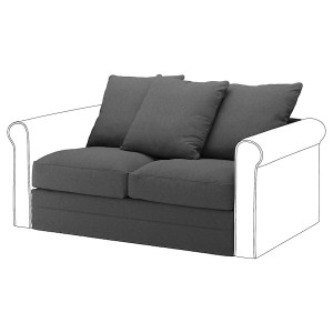 IKEA HÄRLANDA Cover for loveseat section Ljungen Medium Gray, Ikea Outlet | 1076MHPWY