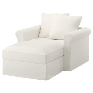 IKEA HÄRLANDA chaise cover Inseros White, Ikea Outlet | 9063DUVGI