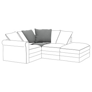 IKEA HÄRLANDA cover for corner section Ljungen Medium Gray, Ikea Outlet | 9218XNZJO
