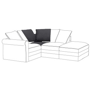 IKEA HÄRLANDA cover for corner section Sporda Dark Gray, Ikea Outlet | 4768NWYQL