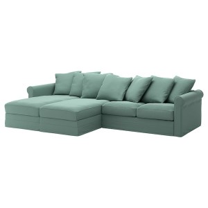 IKEA HÄRLANDA cover for sectional, 4-seat, with chaise Light Green, Ikea Outlet | 5409PQWRV
