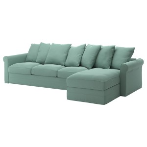 IKEA HÄRLANDA cover for sectional, 4-seat, with chaise Light Green, Ikea Outlet | 1824TOGMS