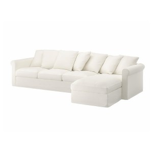IKEA HÄRLANDA cover for sectional, 4-seat, with chaise White, Ikea Outlet | 6085IUYEM