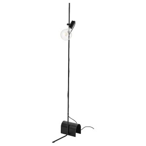 IKEA HÅRSLINGA / LUNNOM floor lamp with LED bulb Black / Clear Glass, Ikea Outlet | 2643BOKDG