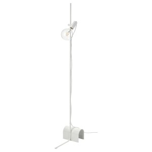 IKEA HÅRSLINGA / LUNNOM floor lamp with LED bulb White / Clear Glass, Ikea Outlet | 4961WVPKM