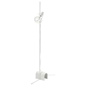 IKEA HÅRSLINGA / MOLNART floor lamp with LED bulb White / Ellipse Shaped Multicolor, Ikea Outlet | 5891HJUNC