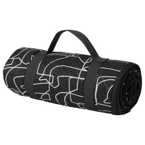 IKEA HÄSTHAGE picnic blanket, black, 51 1/8x66 7/8 in, Ikea Outlet | 7029HMQRD
