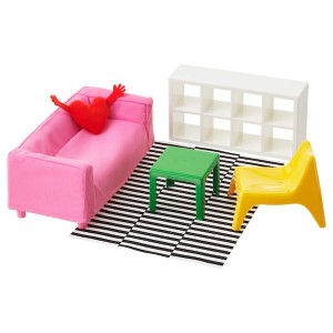 IKEA HUSET doll furniture, living room, Ikea Outlet | 1542WLFNM