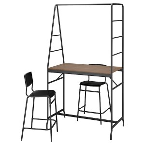 IKEA HÅVERUD / STIG table and 2 stools, 41 3/8 in Black / Black, Ikea Outlet | 2530DEXGW