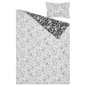 IKEA IDALINNEA comforter set, Twin/Twin X-long White / Gray, Ikea Outlet | 8605SMRJX