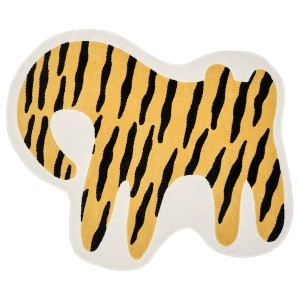 IKEA IDROTTSHALL rug, tiger yellow/black, 3'7 inx4'1 in, Ikea Outlet | 8512MZJXE