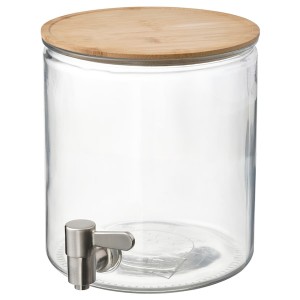 IKEA IKEA 365+ beverage dispenser, bamboo/clear glass, 4 qt, Ikea Outlet | 1927KHXEN