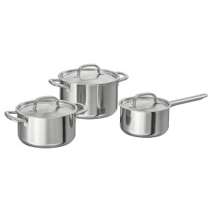 IKEA IKEA 365+ cookware, set of 6, stainless steel, Ikea Outlet | 2610MJHGL