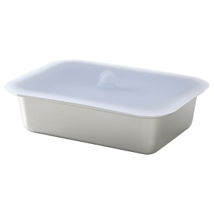 IKEA IKEA 365+ food container with lid, 34 oz Rectangular Stainless Steel / Silicone, Ikea Outlet | 0754BOMTW