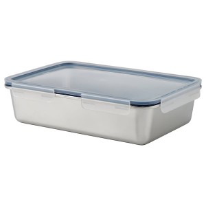 IKEA IKEA 365+ food container with lid, large rectangular/stainless steel plastic, 101 oz, Ikea Outlet | 9105QBMHP
